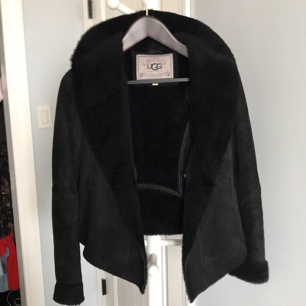 Ugg shearing lamb leather jacket women